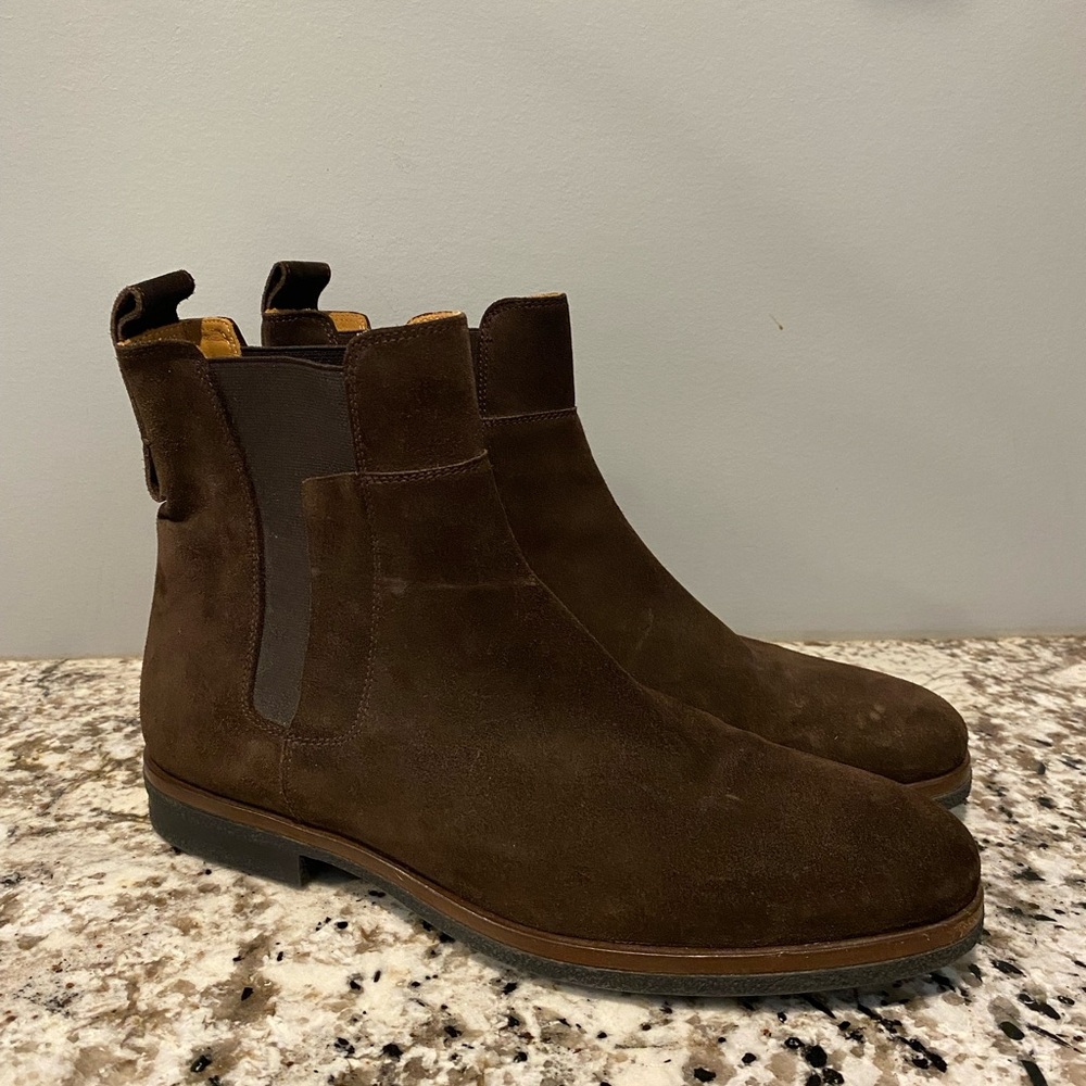 Vince Dark Brown Suede Ankle Boots